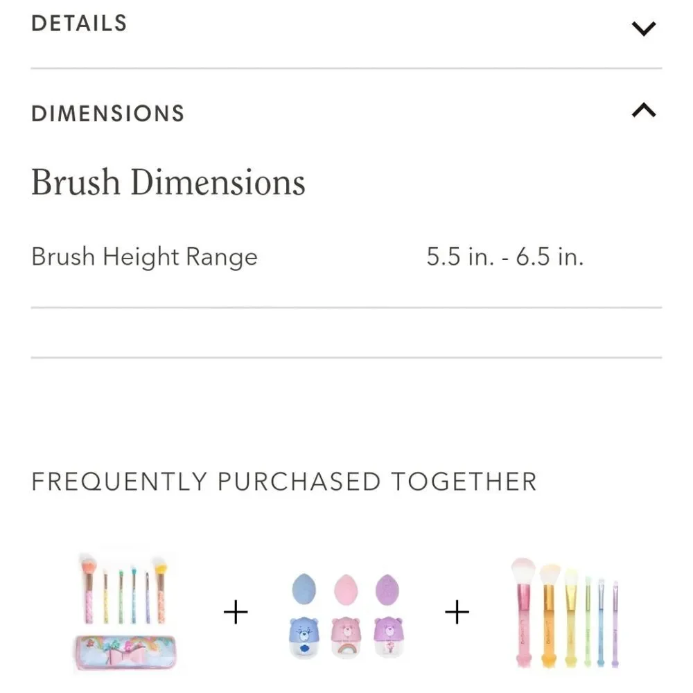 Care Bears x Impressions 6-PC‎ Dreamland Makeup Brush Set & Roll-Up Case